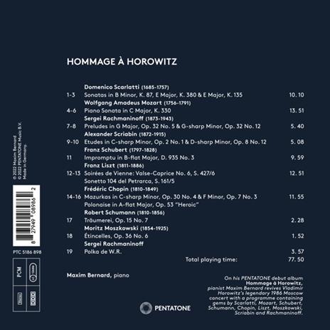 Hommage à Horowitz - CD Audio di Maxim Bernard - 2