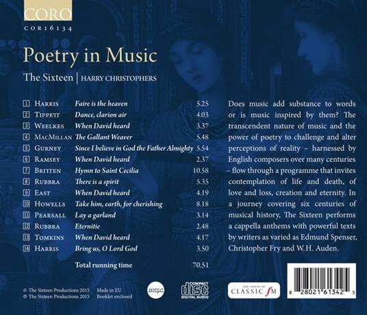 The Best of Poetry in Music - CD Audio di The Sixteen - 2