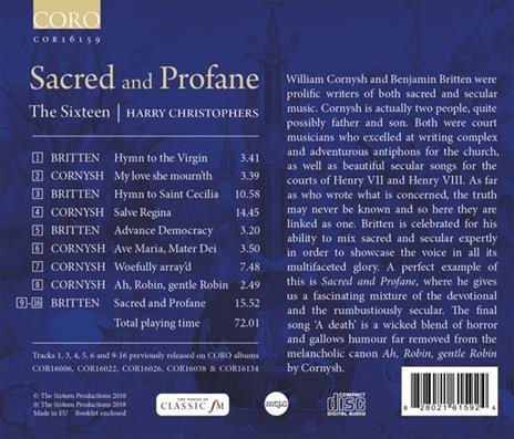 Sacred and Profane - CD Audio di The Sixteen - 2