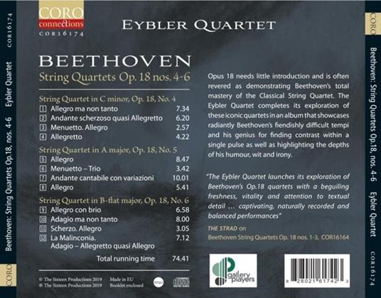 Quartetti per archi Op.18 Nos. 4-6 - CD Audio di Ludwig van Beethoven - 2