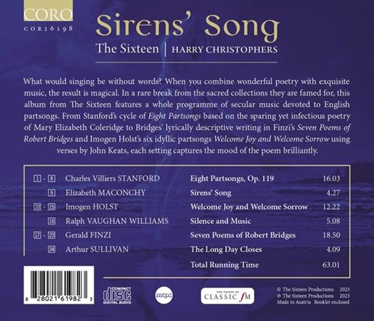 Sirens' Song - CD Audio di Harry Christophers,The Sixteen - 2