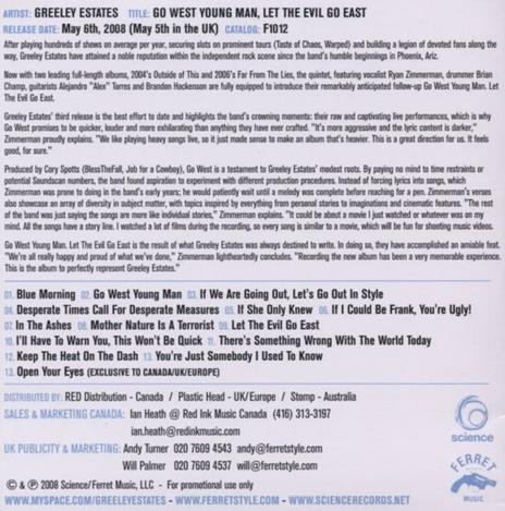 Go West Young Man - CD Audio di Greeley Estates - 2