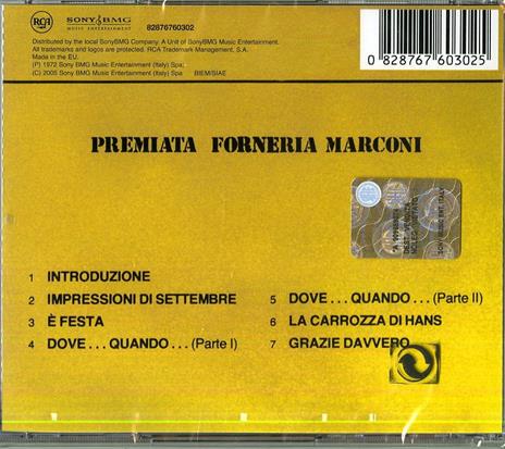 Storia di un minuto - CD Audio di Premiata Forneria Marconi - 2