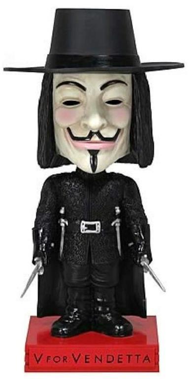 Funko Wacky Wobbler Bobble Head Movie V For Vendetta Vinyl Figure Nuova