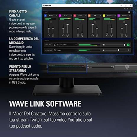 Elgato Wave:3 Microfono USB a Condensatore e Soluzione di Mixaggio Digitale, Tecnologia Anti-Clipping, Disattivazione Audio Capacitiva, Streaming e Podcasting - 5