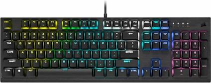 Corsair K60 RGB PRO LOW PROFILE Tastiera Gaming Meccanica, Switch CHERRY MX Low Profile SPEED: Veloce e Preciso, Telaio Resistente Sottile in Alluminio, Retroilluminazione RGB, QWERTY, Nero