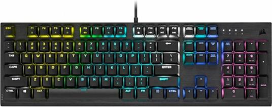 Corsair K60 RGB PRO LOW PROFILE Tastiera Gaming Meccanica, Switch CHERRY MX Low Profile SPEED: Veloce e Preciso, Telaio Resistente Sottile in Alluminio, Retroilluminazione RGB, QWERTY, Nero