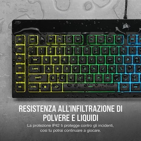 Corsair K55 RGB PRO XT Tastiera Gaming a Membrana Cablata, Retroilluminazione RGB, 6 Tasti Macro con Integrazione Software Elgato, Resistente all'infiltrazione di Polvere e Liquidi, QWERTY, Nero - 5