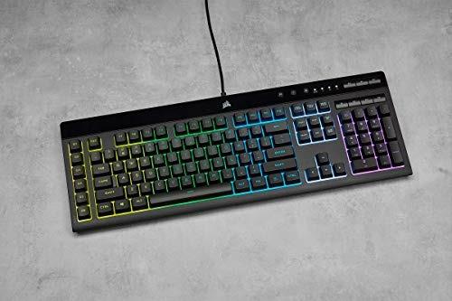 Corsair K55 RGB PRO Tastiera Gaming a Membrana Cablata, Retroilluminazione RGB, 6 Tasti Macro con Integrazione Software Elgato, Resistente all'infiltrazione di Polvere e Liquidi, QWERTY, Nero - 2