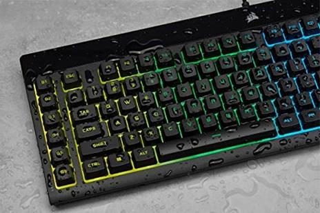 Corsair K55 RGB PRO Tastiera Gaming a Membrana Cablata, Retroilluminazione RGB, 6 Tasti Macro con Integrazione Software Elgato, Resistente all'infiltrazione di Polvere e Liquidi, QWERTY, Nero - 3