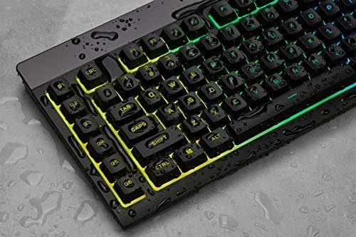 Corsair K55 RGB PRO Tastiera Gaming a Membrana Cablata, Retroilluminazione RGB, 6 Tasti Macro con Integrazione Software Elgato, Resistente all'infiltrazione di Polvere e Liquidi, QWERTY, Nero - 5