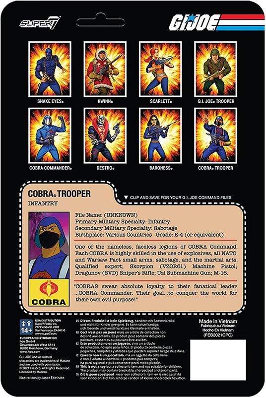G.i. Joe Reaction Action Figura Cobra Trooper Y-back (pink) 10 Cm Super7 - 4