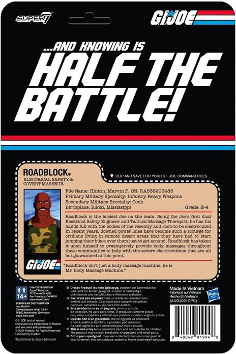 Gi Joe Reaction Action Figura Roadblock Psa 10 Cm Super7 - 3
