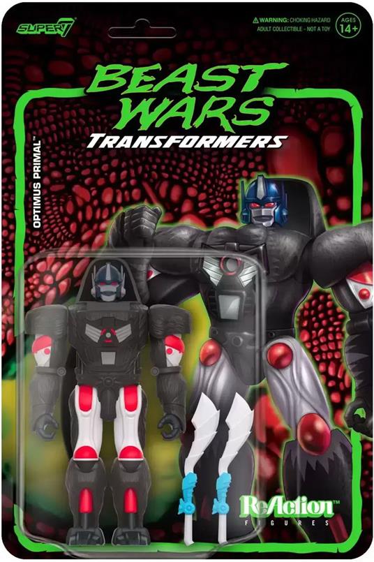 Transformers Beast Wars Reaction Action Figura Optimus Primal 10 Cm Super7