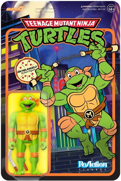 Tartarughe Ninja Reaction Action Figura Michelangelo 10 Cm Super7