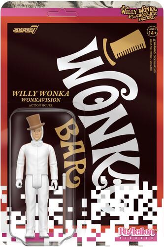 Willy Wonka E The Chocolate Factory (1971) Reaction Action Figura Wave 03 Willy Wonka (white Suit) 10 Cm Super7