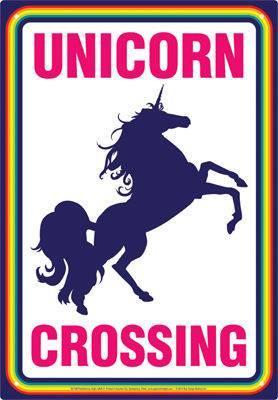 Unicorns Crossing Tin Sign