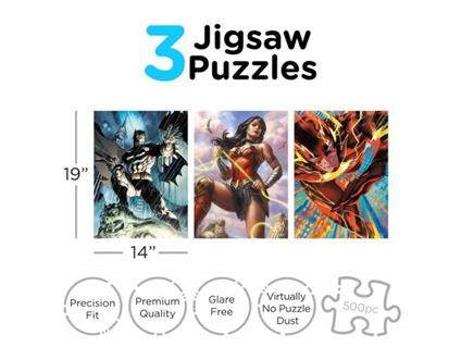 Dc Comics Heroes 500 Pezzi Puzzle Set (3) Puzzle Aquarius Ent