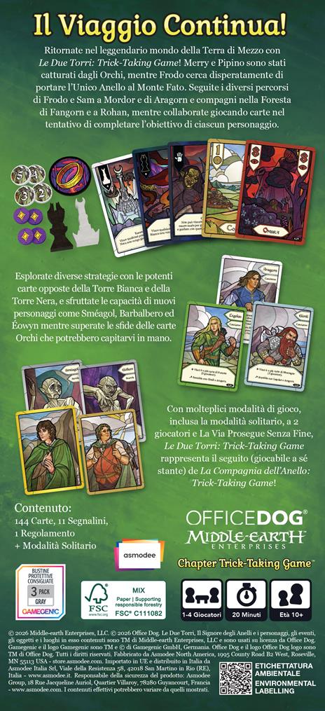 Il Signore degli Anelli. Le due torri: Trick-Taking Game. Gioco da tavolo - 2
