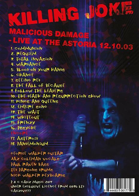 Malicious Damage. live at the Astoria 12.10.2003 (DVD) - DVD di Killing Joke - 2