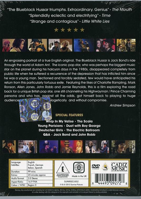 Adam Ant. The Blueblack Hussar (DVD) - DVD di Adam Ant - 2