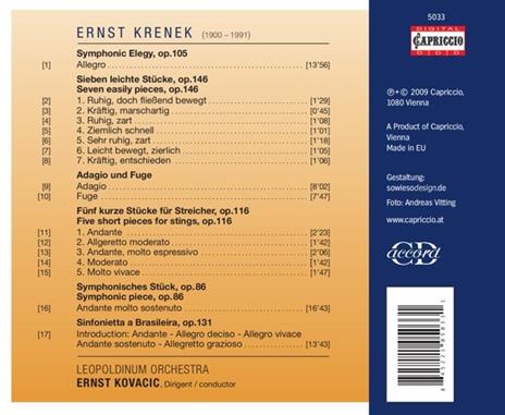 Symphonic Elegy - CD Audio di Ernst Krenek - 2