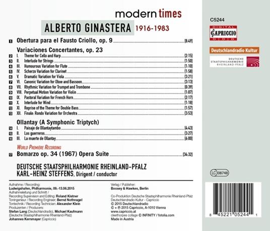 Obertura Para El Fausto - CD Audio di Alberto Ginastera - 2