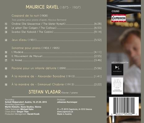 Gaspard de la nuit - Jeux d'eau - Sonatine - Pavane - CD Audio di Maurice Ravel,Stefan Vladar - 2