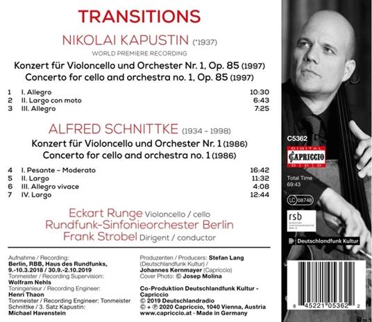 Cello Concertos - CD Audio di Alfred Schnittke,Nicolai Kapustin,Eckart Runge - 2