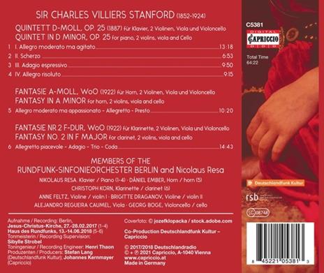 Piano Quintet op.25 - CD Audio di Sir Charles Villiers Stanford - 2