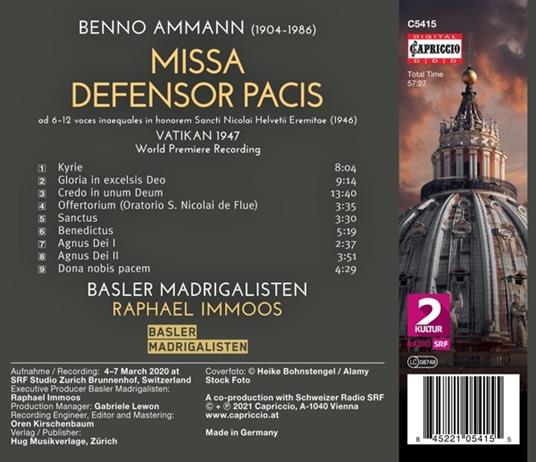 Missa Defensor Pacis - CD Audio di B. Ammann - 2