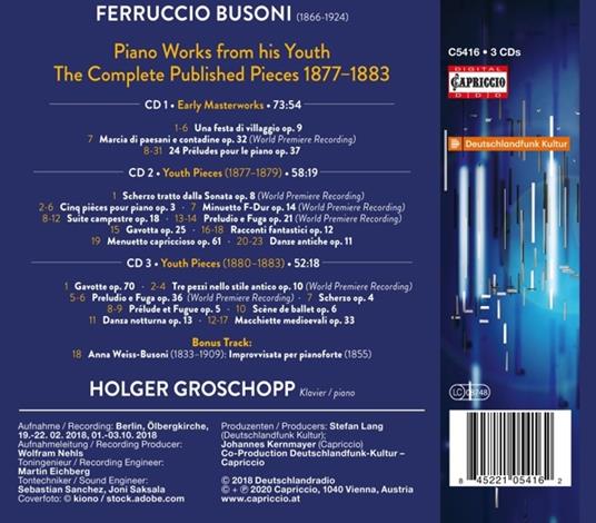 Early Masterpieces (1877-1883) - CD Audio di Ferruccio Busoni - 2