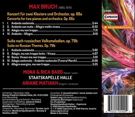 Concerto for 2 Pianos And Orchestra - CD Audio di Max Bruch - 2