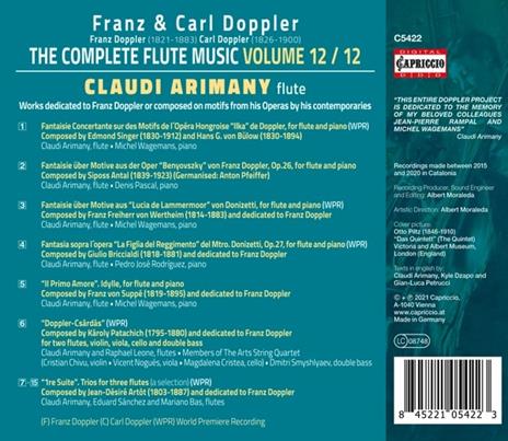 Franz & Carl Doppler. The Complete Flute Music, Vol. 12 - CD Audio di Claudi-Raphael Leone-Eduard Sanchez-Mariano Bas Arimany - 2