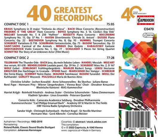 40 Great Recordings - CD Audio - 2