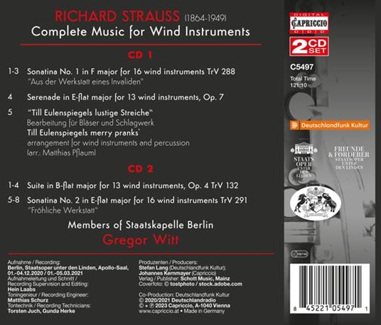 Complete Music For Wind Instruments - CD Audio di Richard Strauss - 2