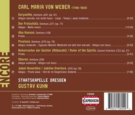 Ouvertures - CD Audio di Carl Maria Von Weber - 2
