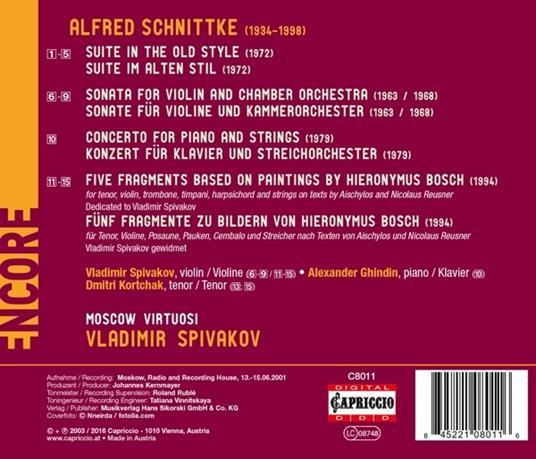 Hieronymus Bosch Fragments - CD Audio di Alfred Schnittke - 2