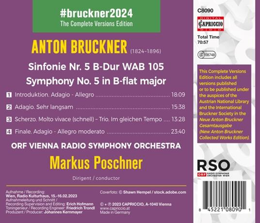 Sinfonie Nr. 5 - CD Audio di Anton Bruckner - 2