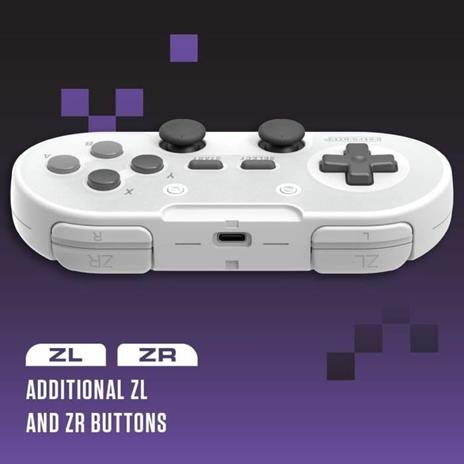 Controller wireless - RetroBit Legacy 16 grigio - Switch, PC, Steam, Raspberry Pi, SNES, Android - 2
