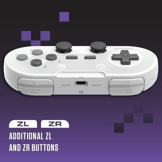 Controller wireless - RetroBit Legacy 16 grigio - Switch, PC, Steam, Raspberry Pi, SNES, Android - 2