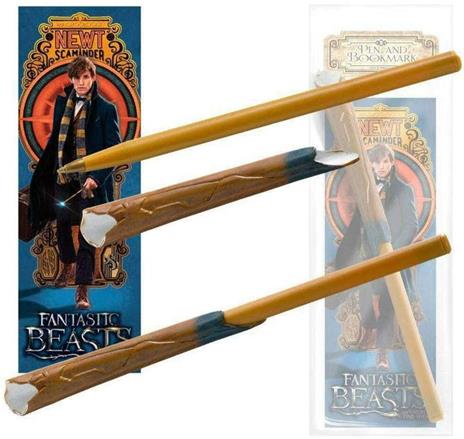 Harry Potter Animali Fantastici - Penna a Forma di Bacchetta di Newt Scamander e Segnalibro - 2