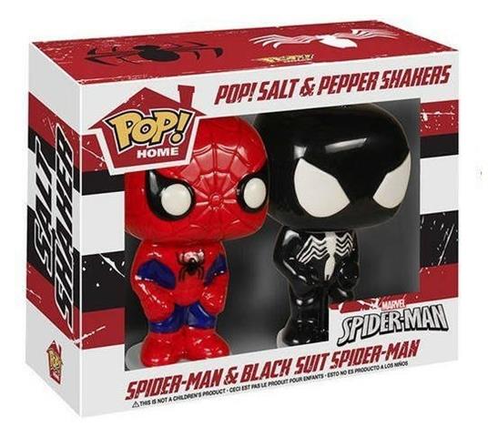 Funko POP! Homeware. Marvel Spider-Man + Black Suit Spider-Man Salt & Pepper Shaker Set. 2 - 2