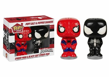 Funko POP! Homeware. Marvel Spider-Man + Black Suit Spider-Man Salt & Pepper Shaker Set. 2 - 3
