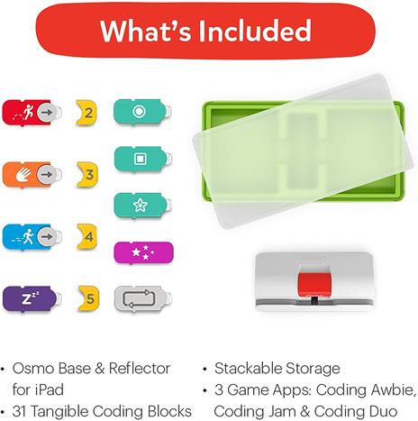 Osmo - Starter kit per iPad 3 giochi di apprendimento pratici - età 5-10+ - Imparare a codificare, codificare le basi e codificare puzzle - Base iPad inclusa, 901-00039 - 6