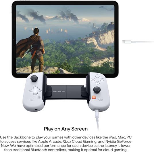 Backbone One 2nd Generation Classic Lightning Game Controller per Iphone Lightning Bianco - 5