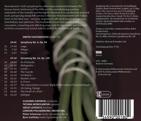 Sinfonia n.6 & 14 - CD Audio di Dmitri Shostakovich - 2