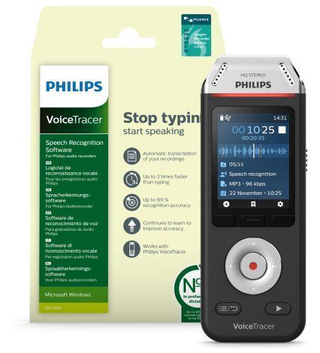 Philips Voice Tracer DVT2810/00 dittafono Flash card Nero, Cromo - 3