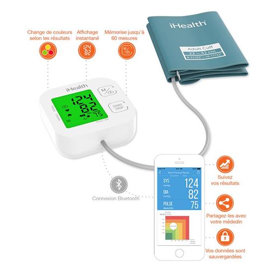 iHealth IHKN550BT Arti superiori Misuratore di pressione sanguigna automatico 1 utente(i) - 3