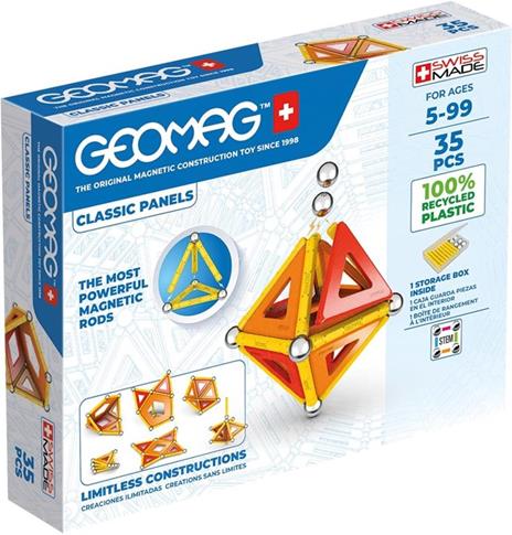 Geomag Classic GM470 giocattolo magnetico al neodimio 35 pezzo(i) Arancione, Rosso